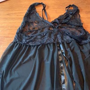 Black lace babydoll lingerie